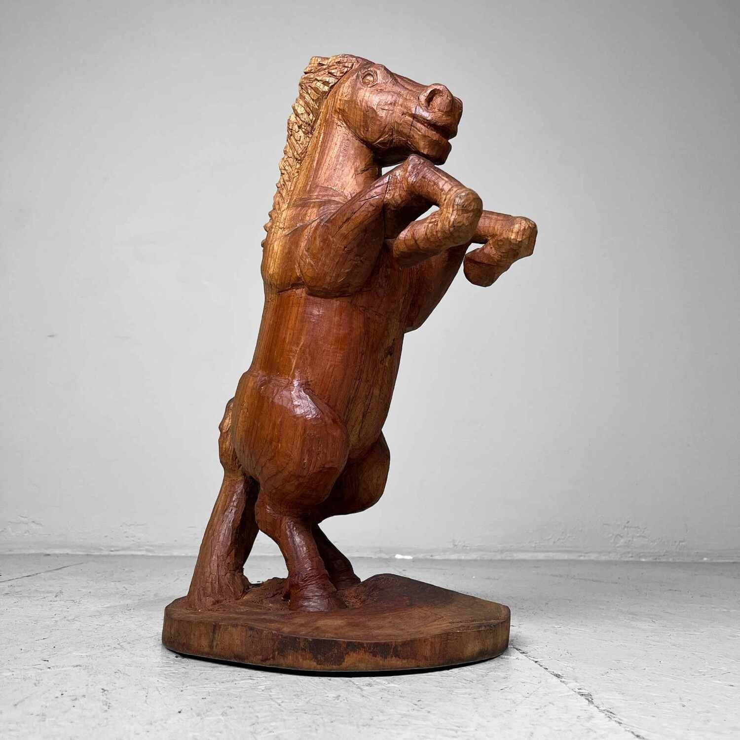 Wooden Horse Mingei Folk Art Japan, 1950s.