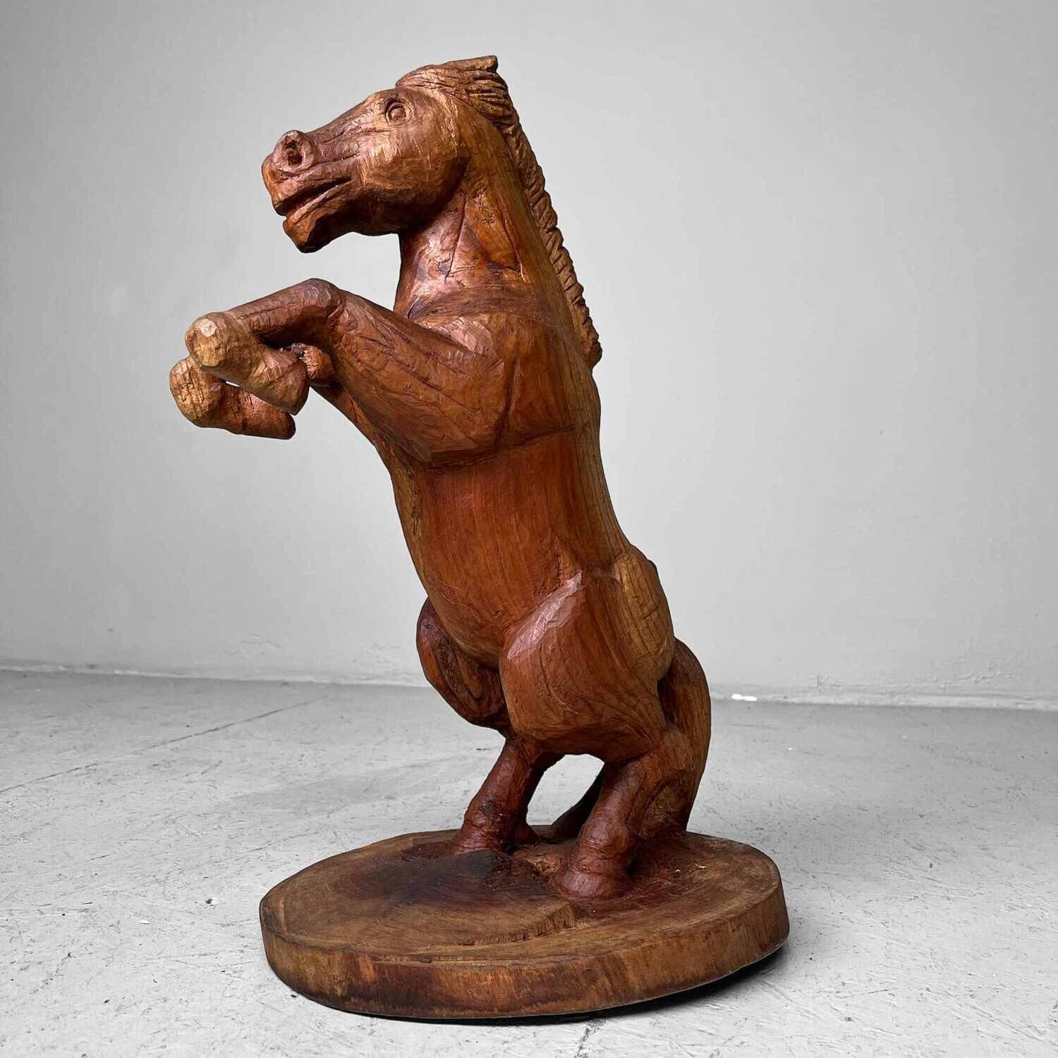 Wooden Horse Mingei Folk Art Japan, 1950s.
