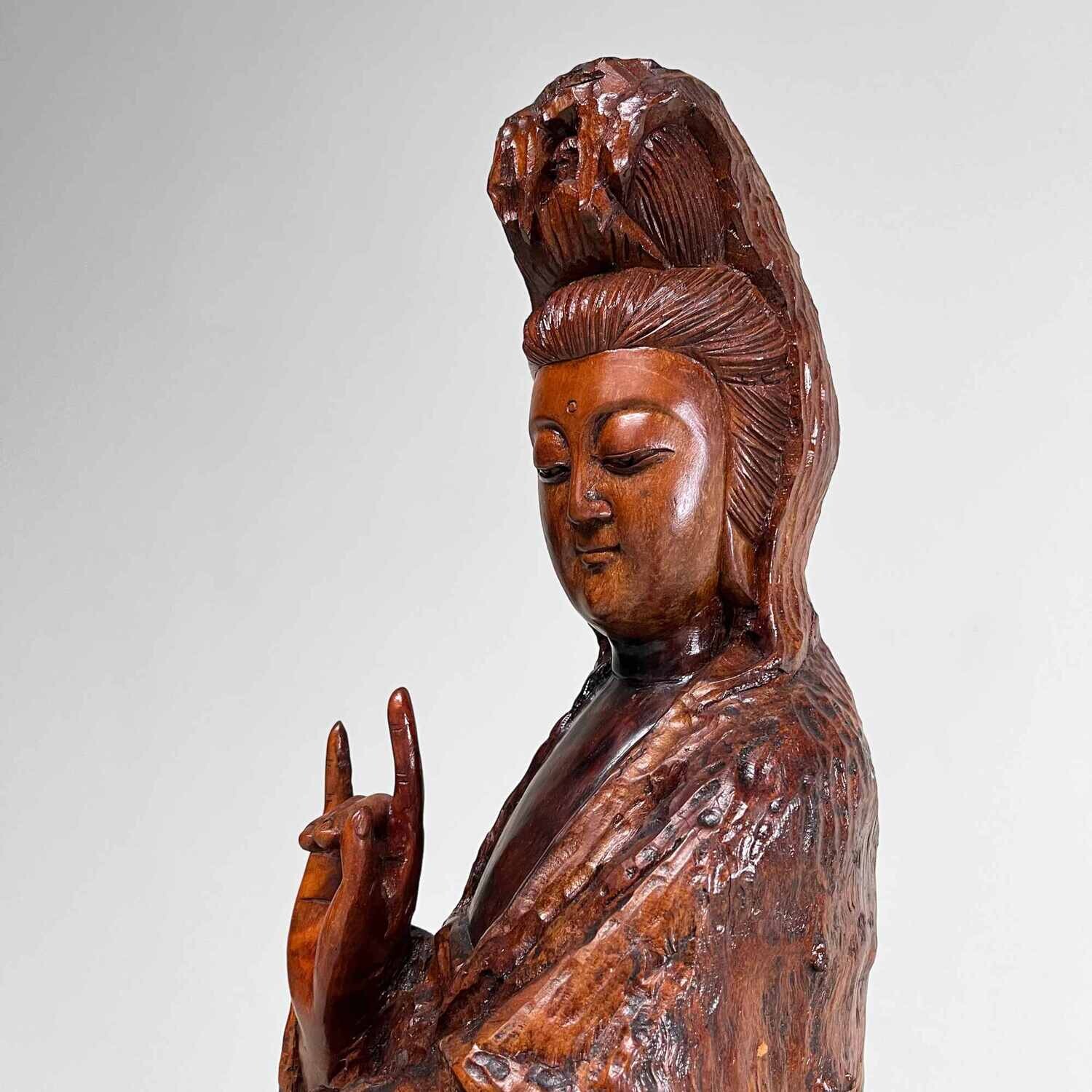 Houten Beeld Kannon, Godin van Barmhartigheid, Japan