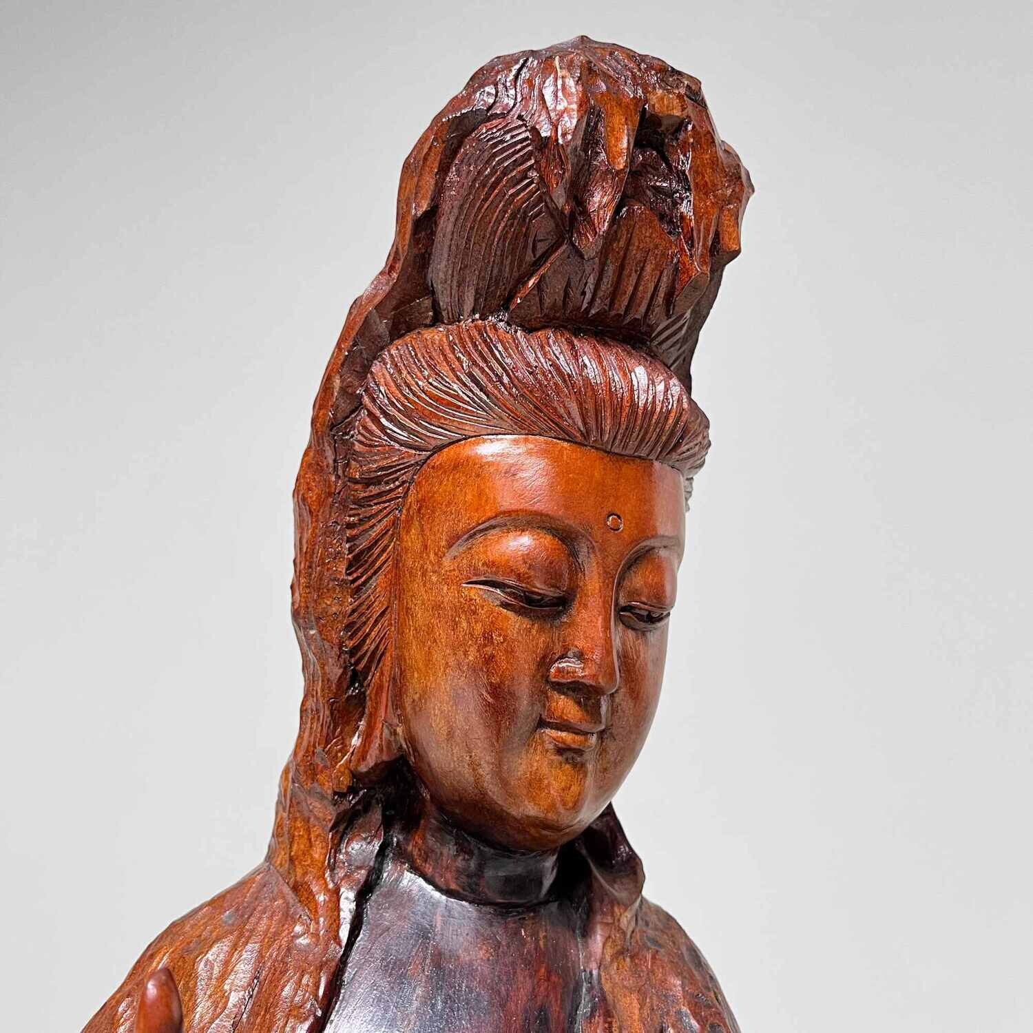 Houten Beeld Kannon, Godin van Barmhartigheid, Japan