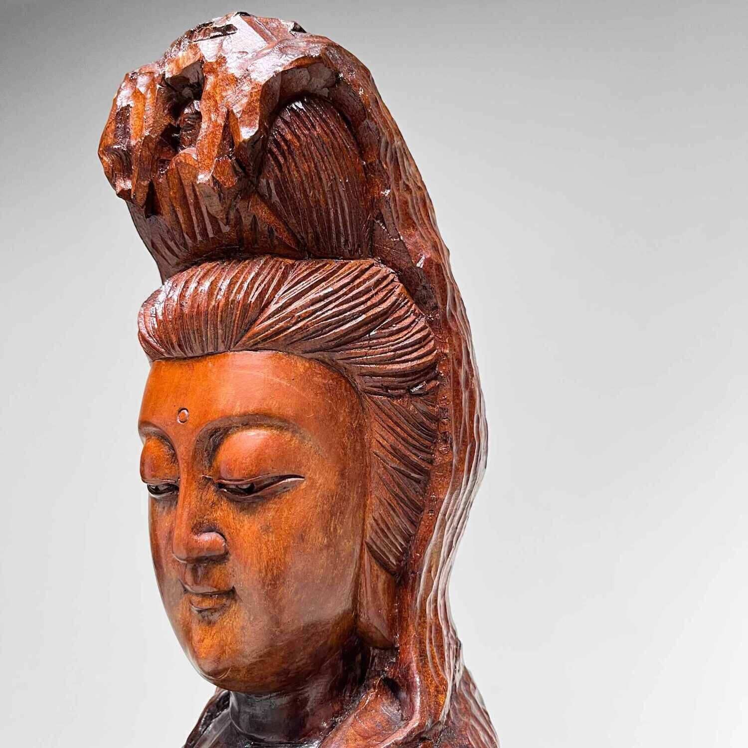 Houten Beeld Kannon, Godin van Barmhartigheid, Japan