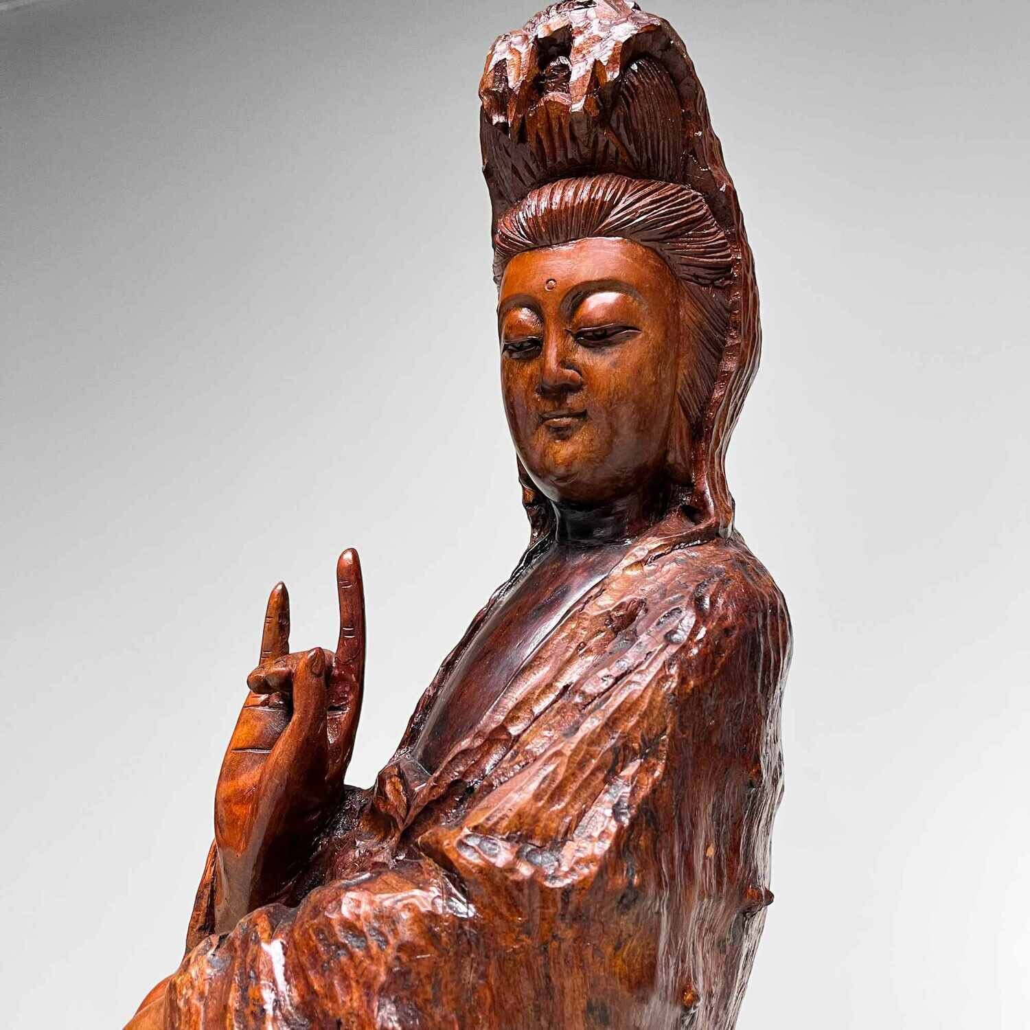 Houten Beeld Kannon, Godin van Barmhartigheid, Japan