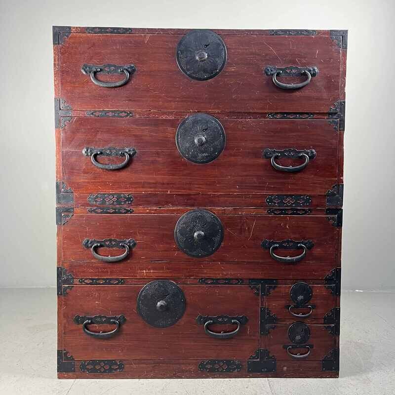 Antique Japanese Isho-Dansu storage cabinet Taisho (1910)