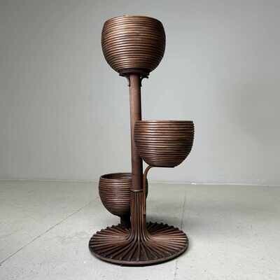 Vintage 1970s Rattan Plant Stand