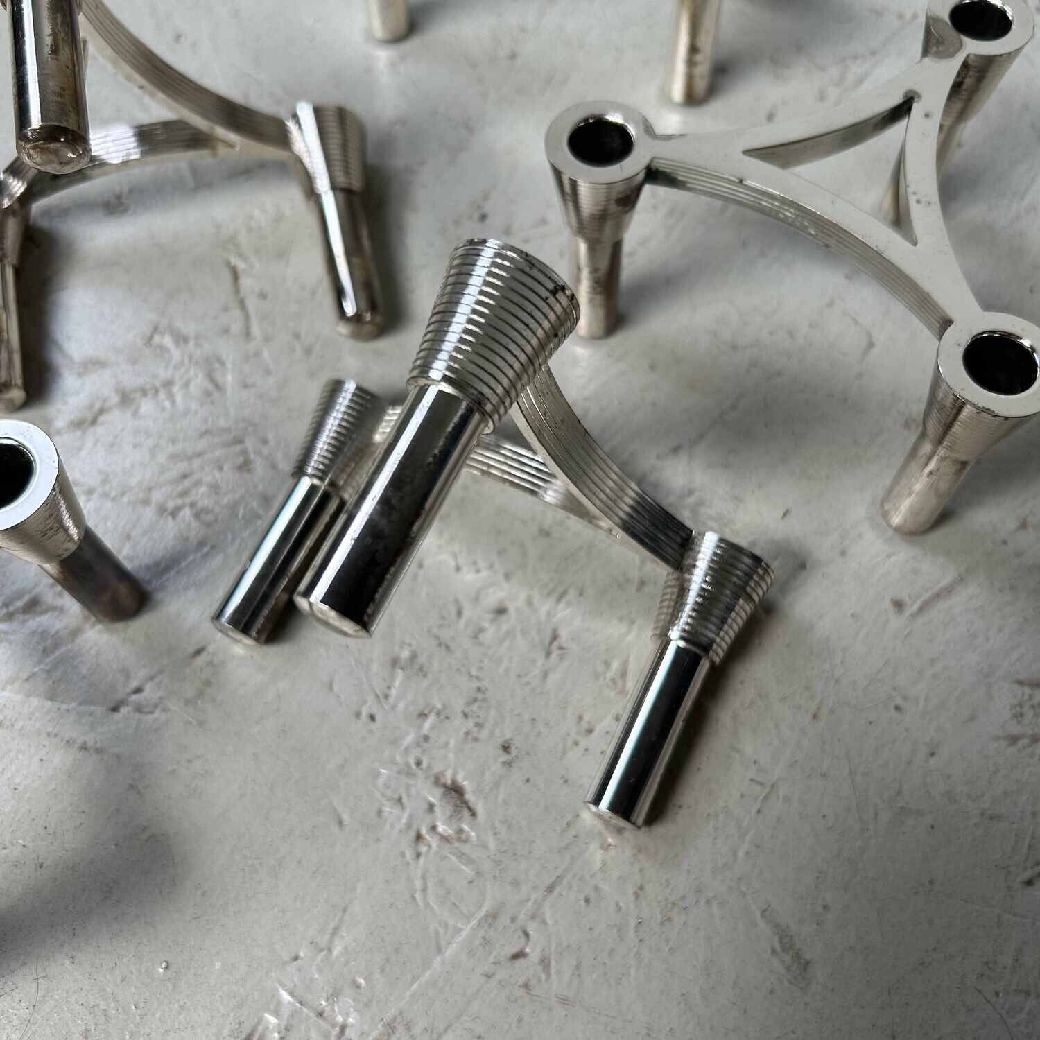 Set van vijf modulaire kandelaars '3Plus Schenken' jaren '60