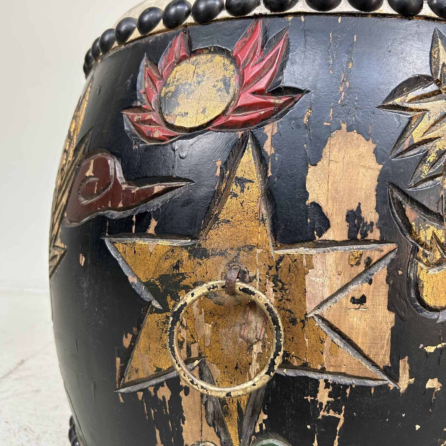 Antieke Japanse Antique Taiko Drum 1900s