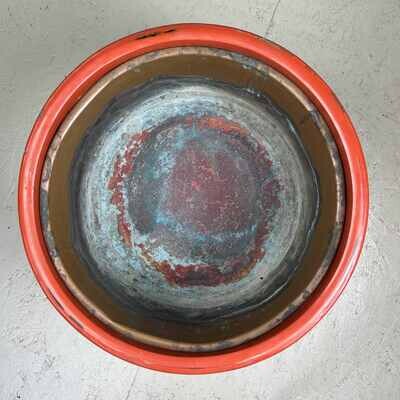 Antique Japanese Negoro-nuri, Hibachi from the 1920s.
