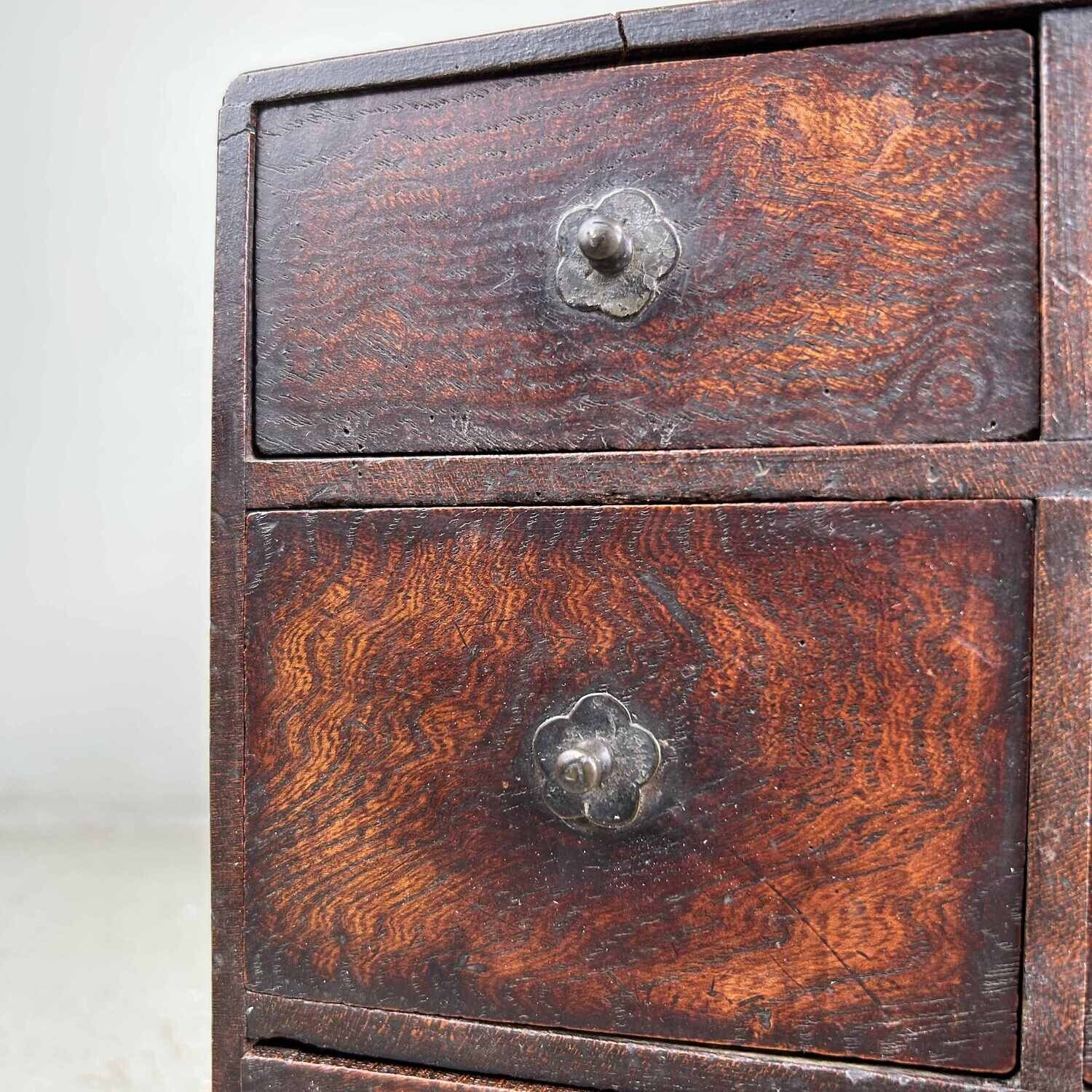 Antique Haribako Tansu Japanese Cabinet 針 箱 from the Meiji period.