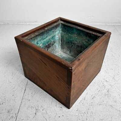 Antique Wooden square Hibachi from the Taishō period, Japan.