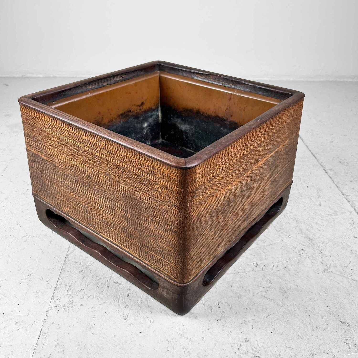 Wooden Square Hibachi from the Taishō period, Japan.