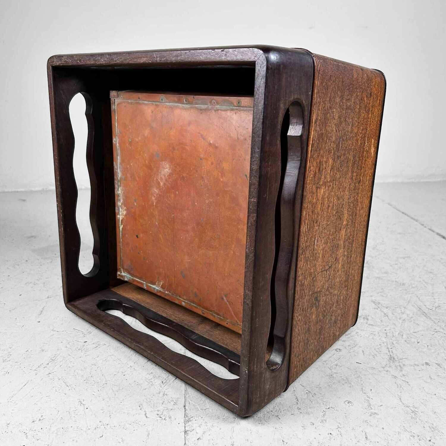 Wooden Square Hibachi from the Taishō period, Japan.