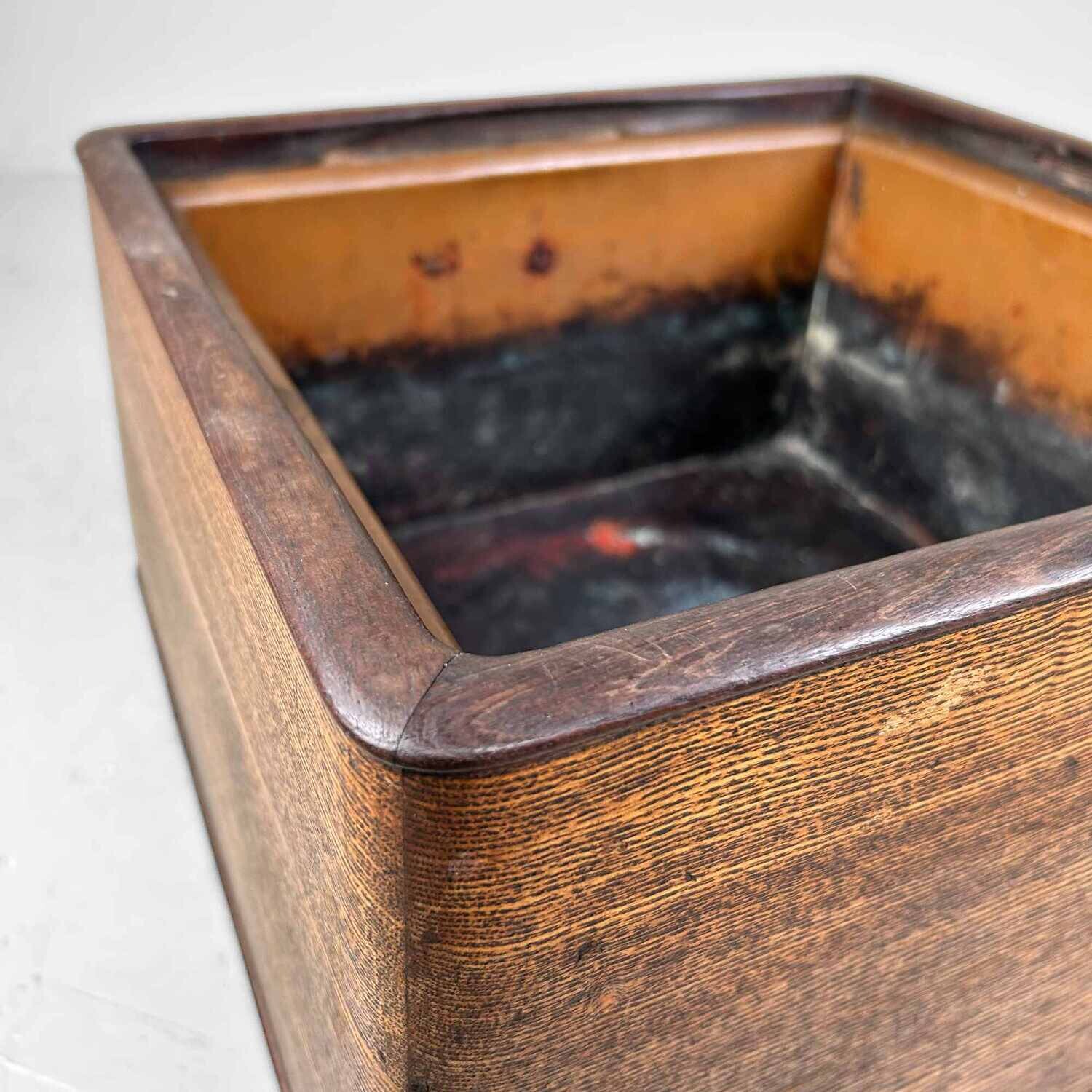 Wooden Square Hibachi from the Taishō period, Japan.