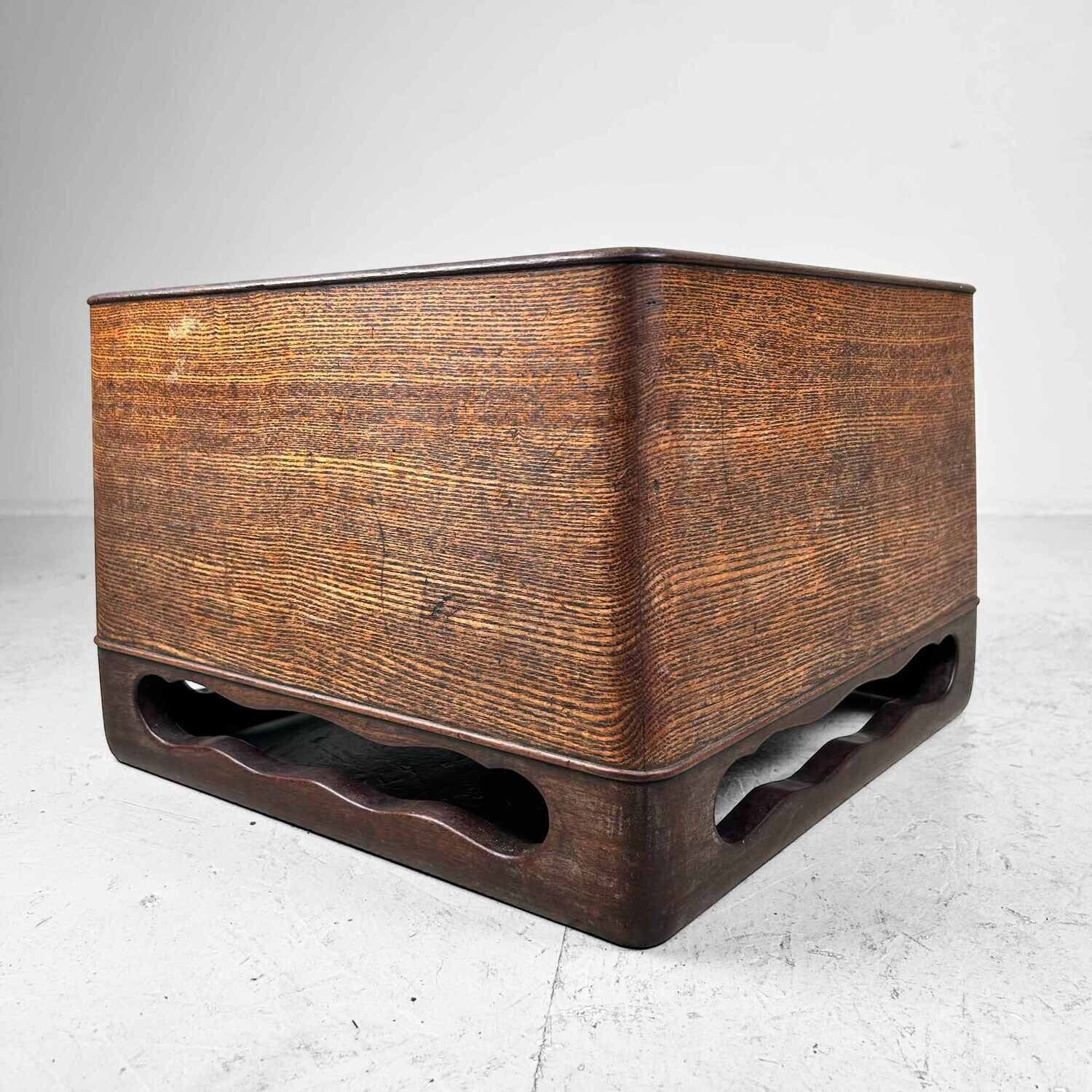Wooden Square Hibachi from the Taishō period, Japan.