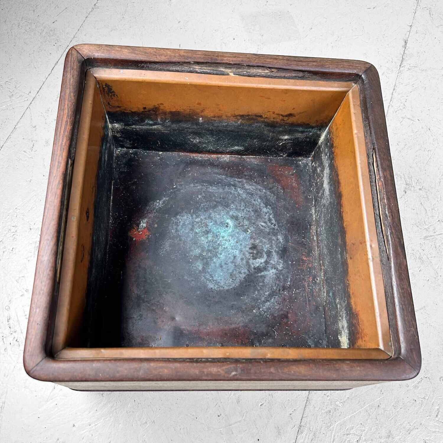 Wooden Square Hibachi from the Taishō period, Japan.