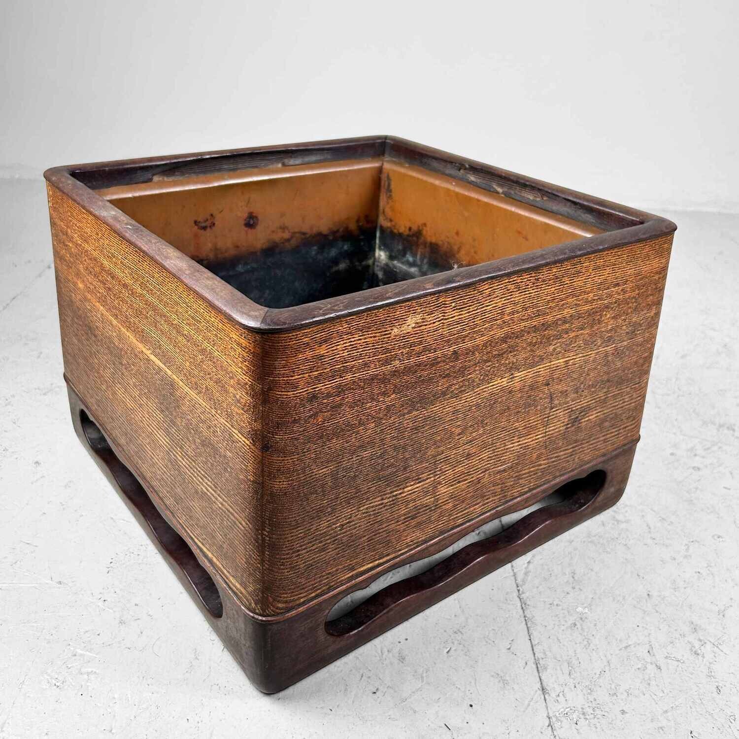 Wooden Square Hibachi from the Taishō period, Japan.