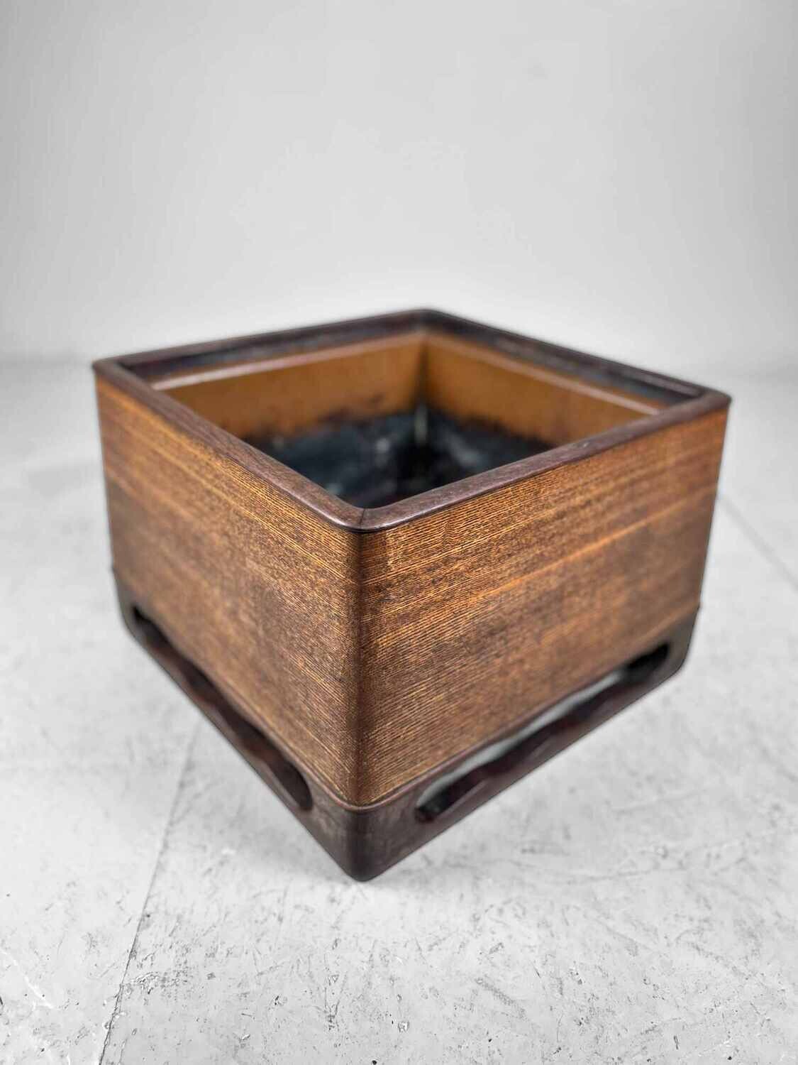 Wooden Square Hibachi from the Taishō period, Japan.