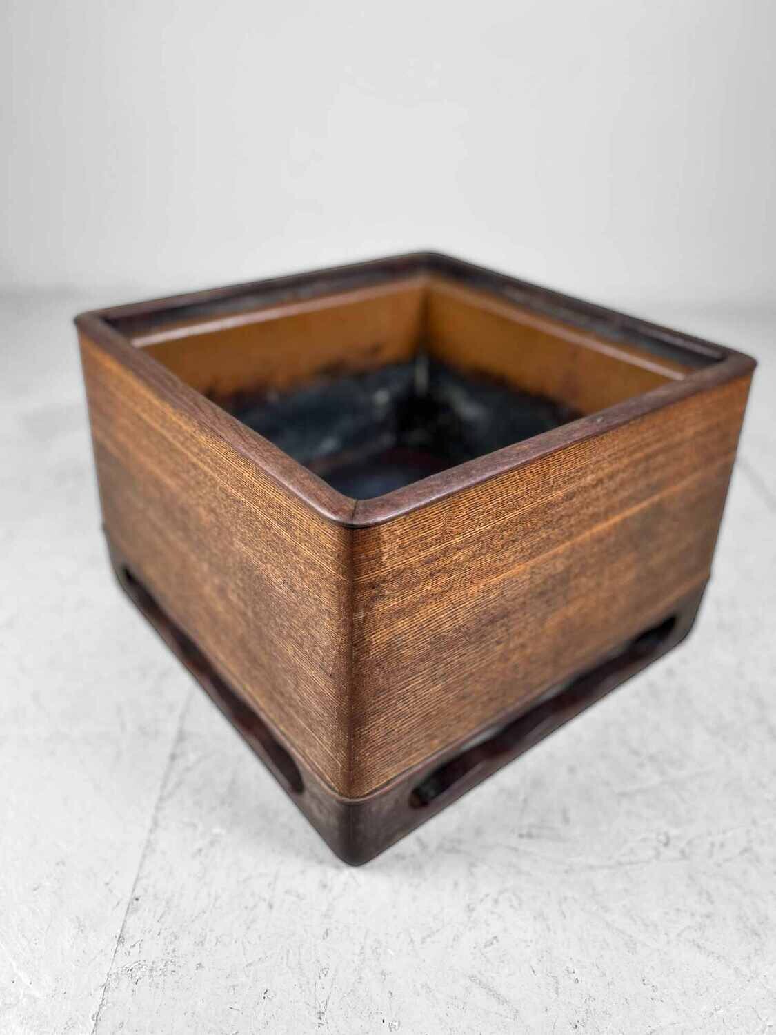 Wooden Square Hibachi from the Taishō period, Japan.