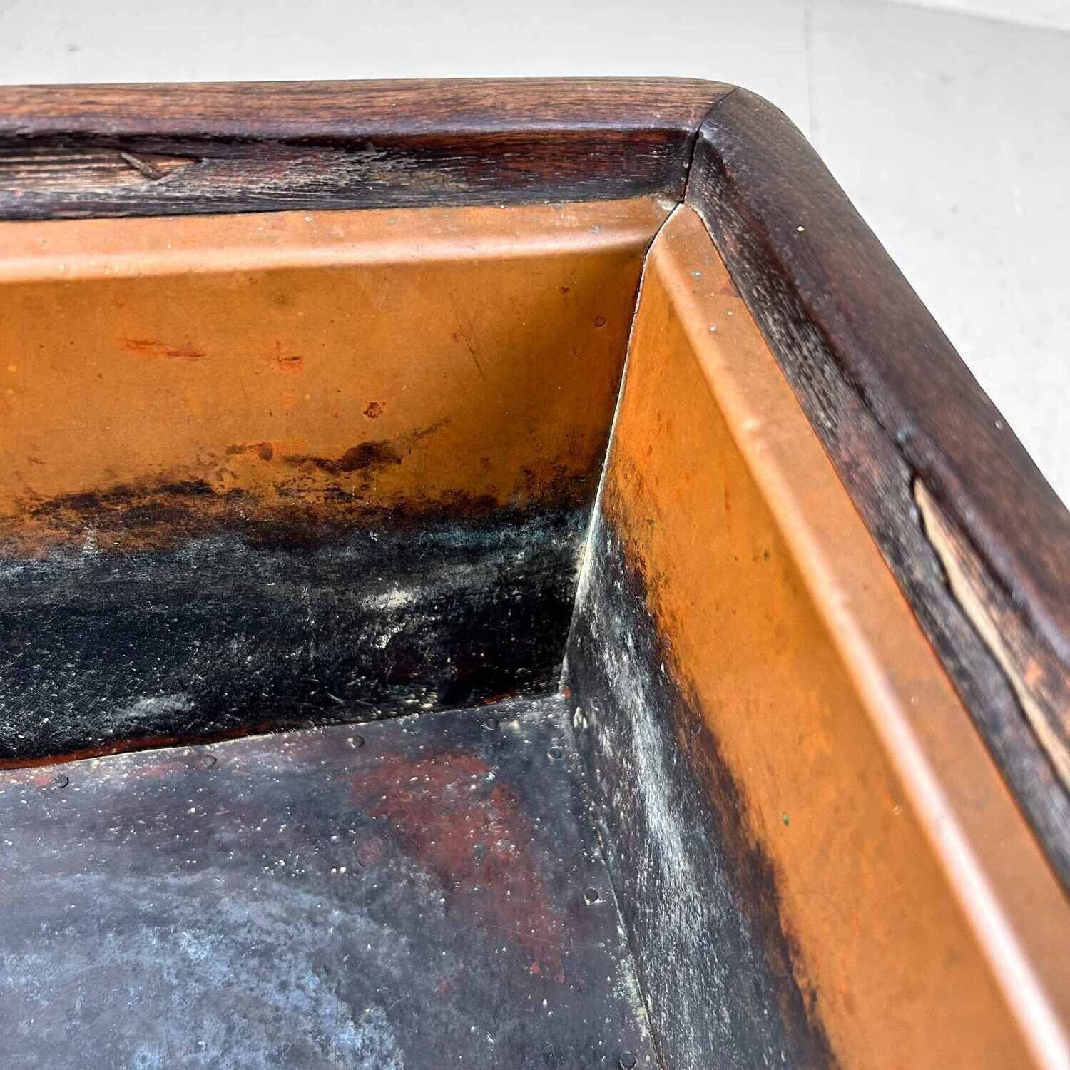 Wooden Square Hibachi from the Taishō period, Japan.