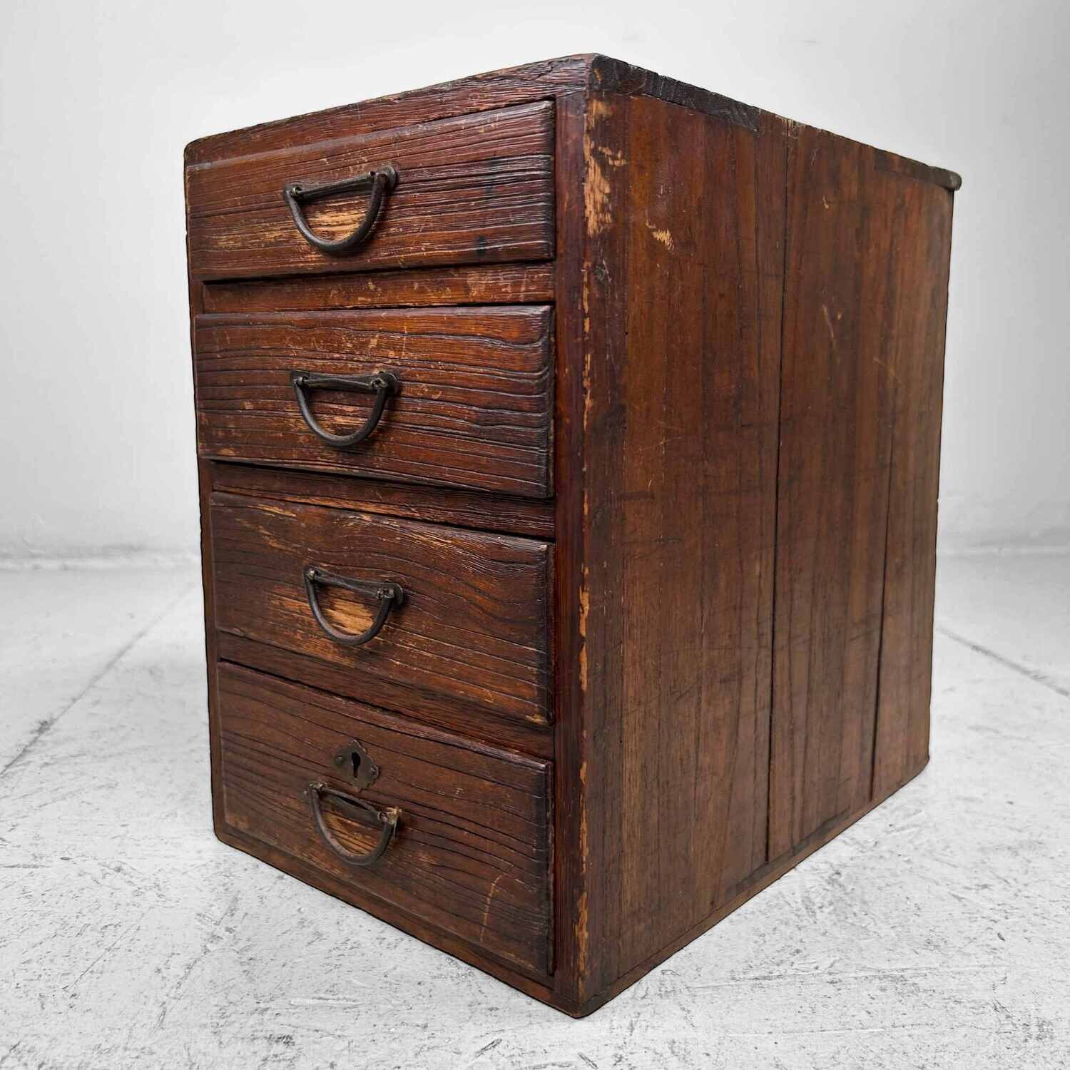Antique Haribako Tansu: Japanese Cabinet from the Meiji Period 針箱