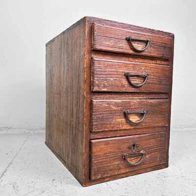 Antique Haribako Tansu: Japanese Cabinet from the Meiji Period 針箱