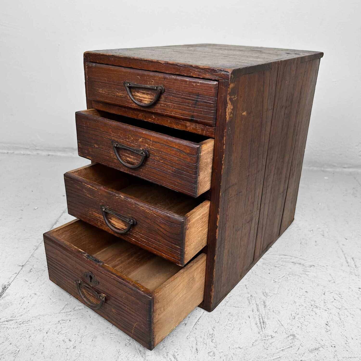 Antique Haribako Tansu: Japanese Cabinet from the Meiji Period 針箱