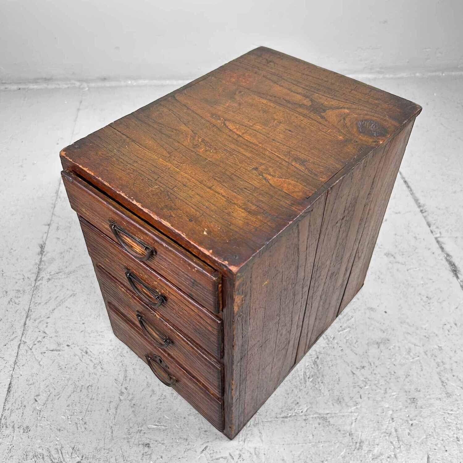 Antique Haribako Tansu: Japanese Cabinet from the Meiji Period 針箱