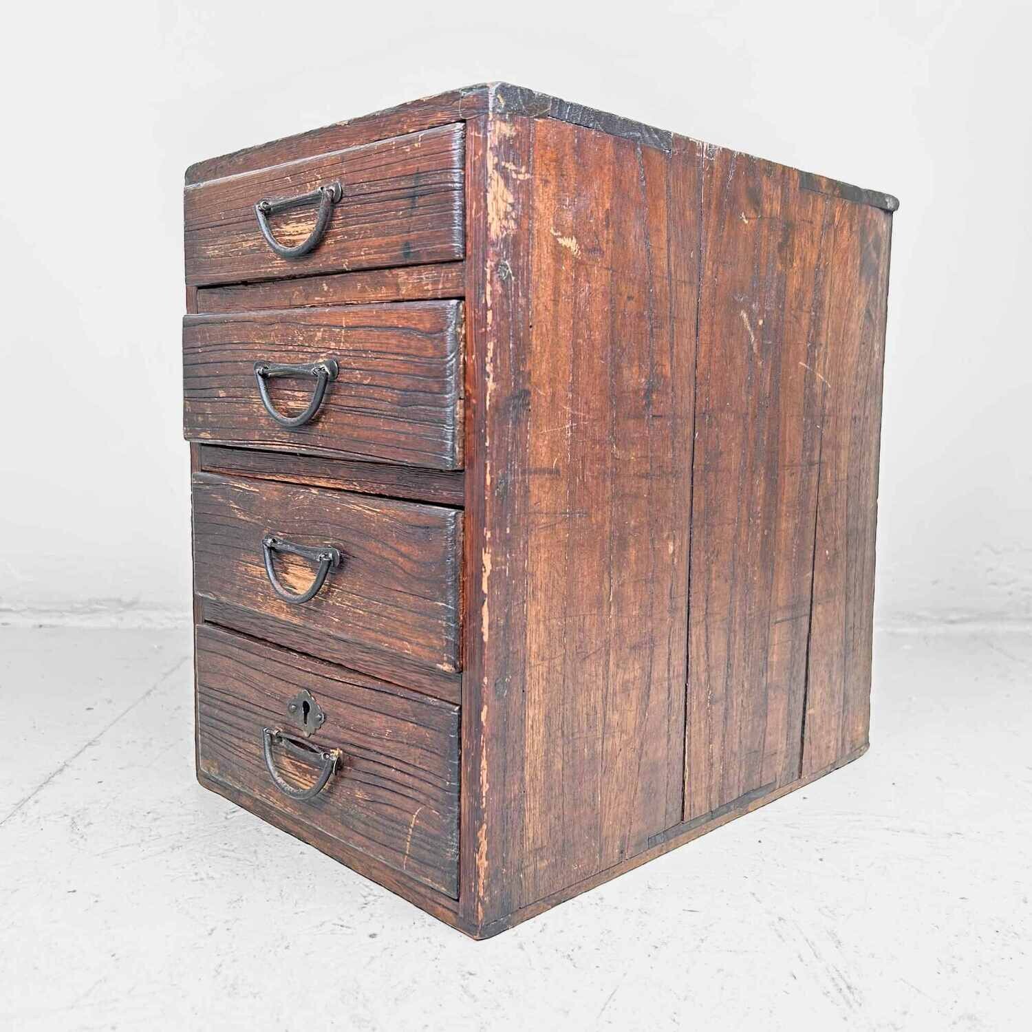 Antique Haribako Tansu: Japanese Cabinet from the Meiji Period 針箱