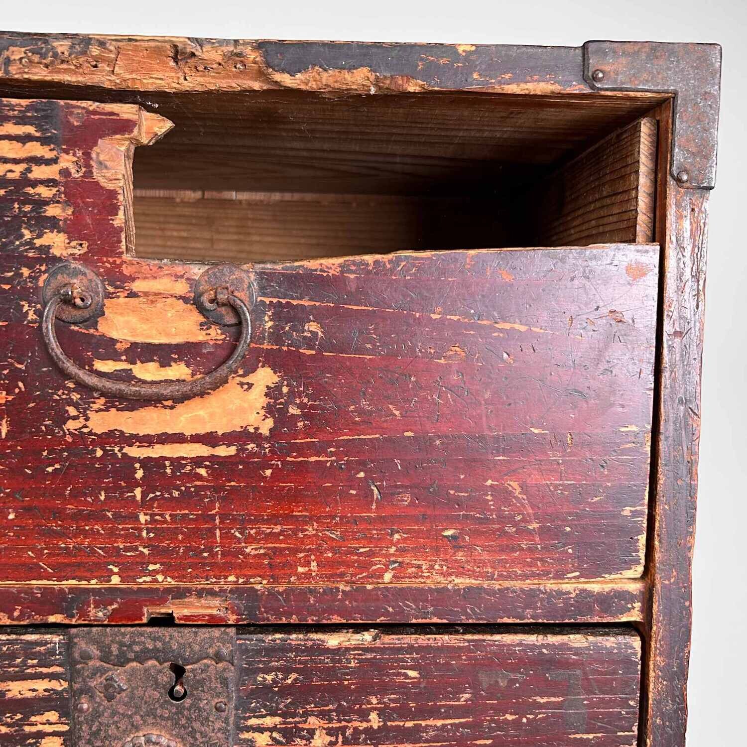 Japanese Chest of Drawers Tansu from the Meiji Period