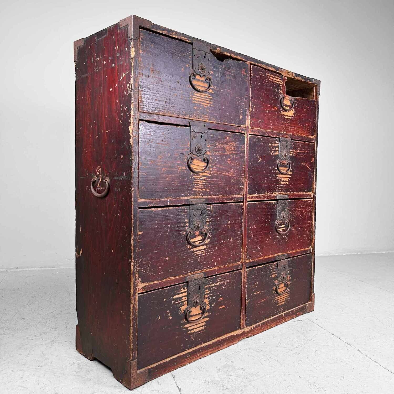 Japanese Chest of Drawers Tansu from the Meiji Period