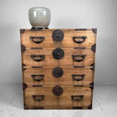 Japanese Kimono Tansu Chest of Drawers from the Meiji period.