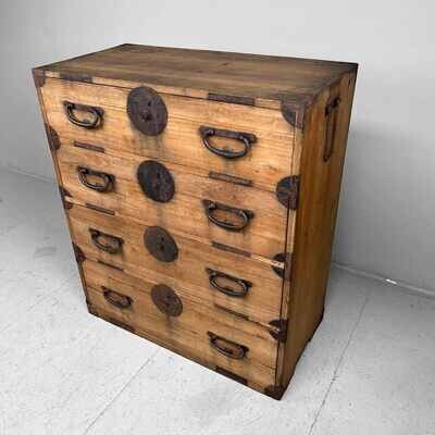 Japanese Kimono Tansu Chest of Drawers from the Meiji period.