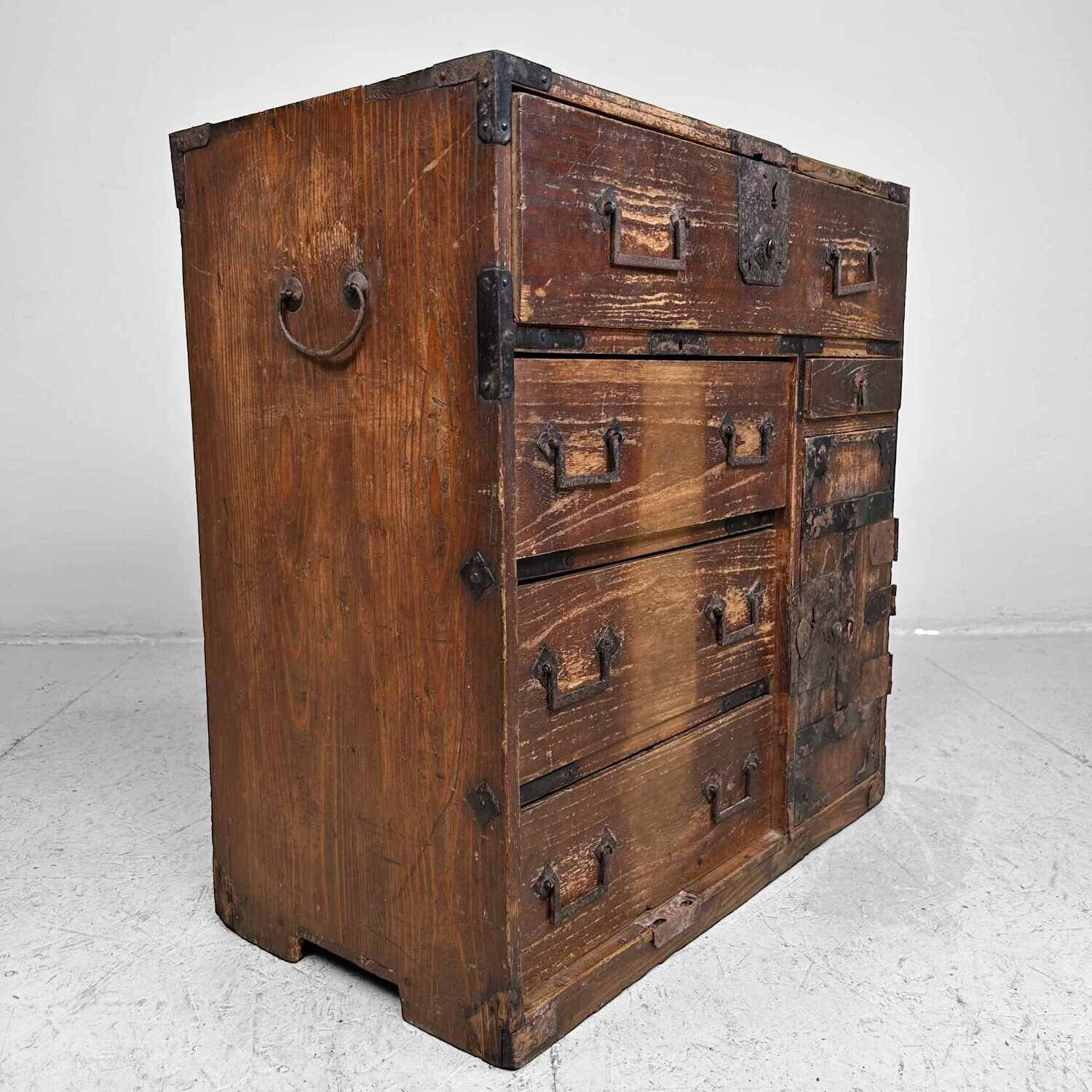 Authentic Japanese Shop Cabinet Tansu from the Meiji period
