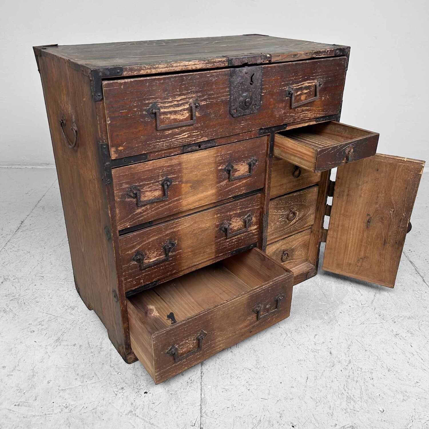 Authentic Japanese Shop Cabinet Tansu from the Meiji period