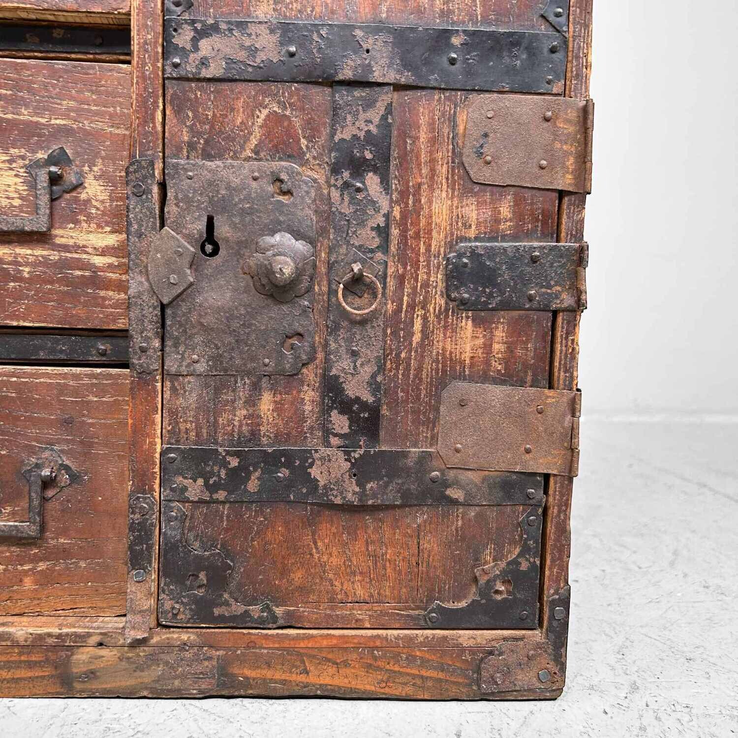 Authentic Japanese Shop Cabinet Tansu from the Meiji period