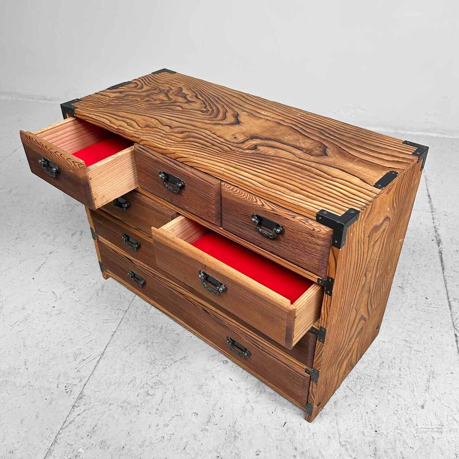 Vintage Tansu Juwelenkastje Shōwa jaren '70.