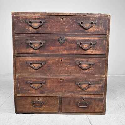 Japanese Tansu Drawer Cabinet, Meiji Period.