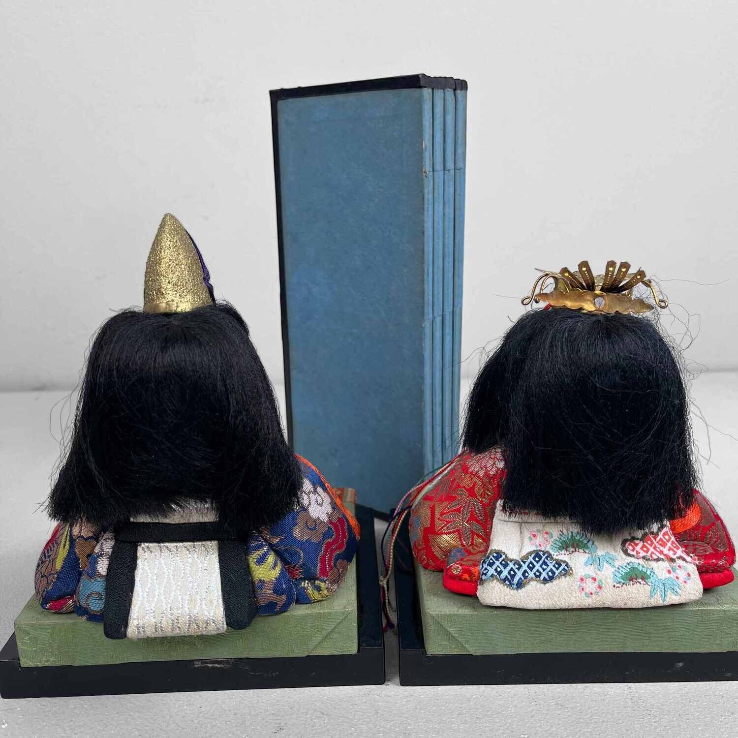 Japanse set Hina-poppen ((雛人形) met Byōbu" (屏風) jaren '50