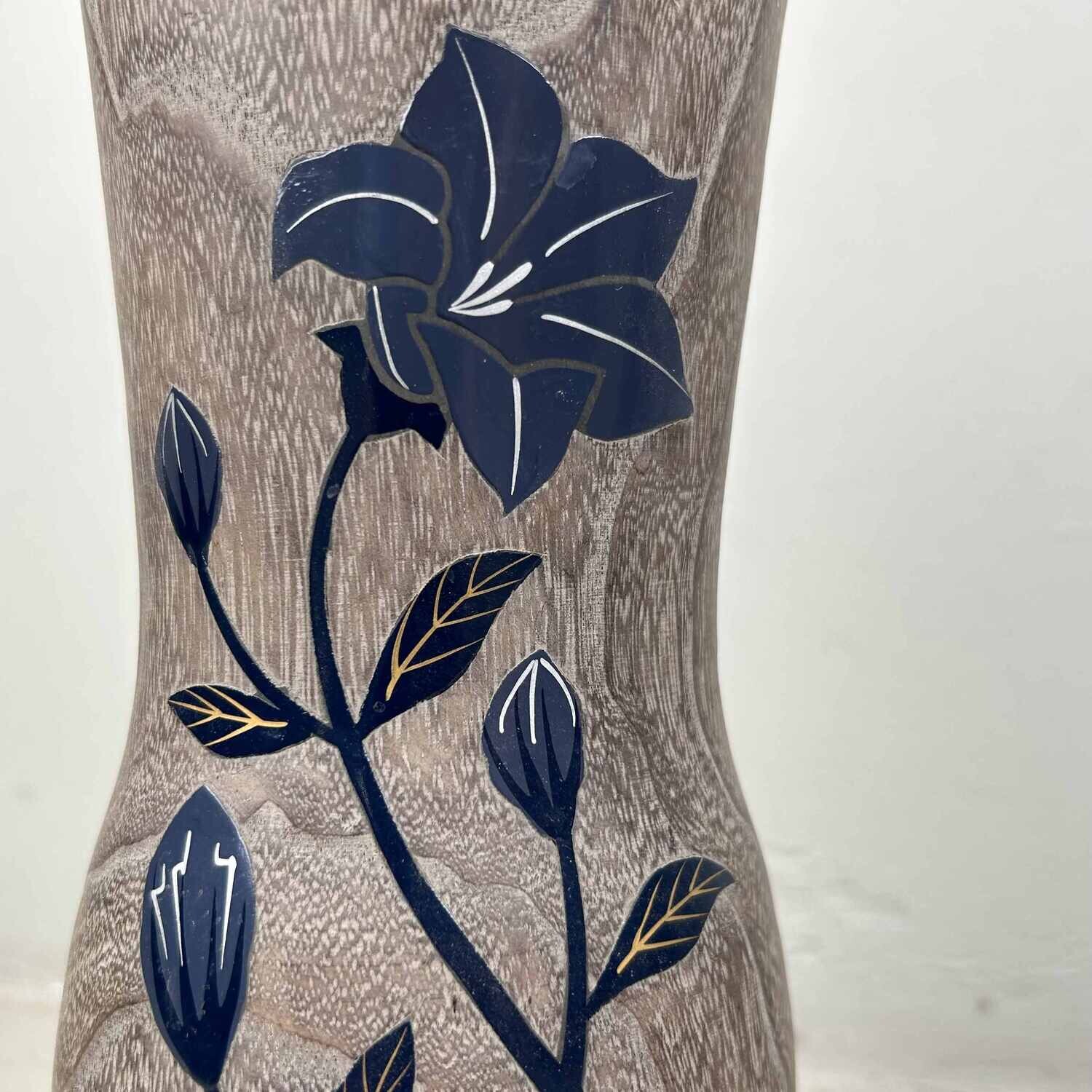 Wooden Vintage Ikebana Vase from the 1980s, Japan.