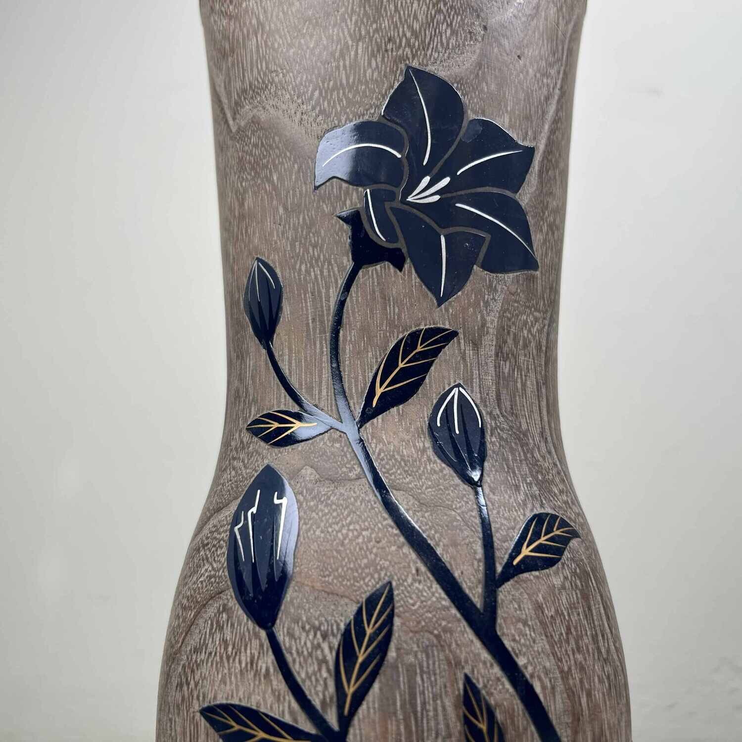 Wooden Vintage Ikebana Vase from the 1980s, Japan.