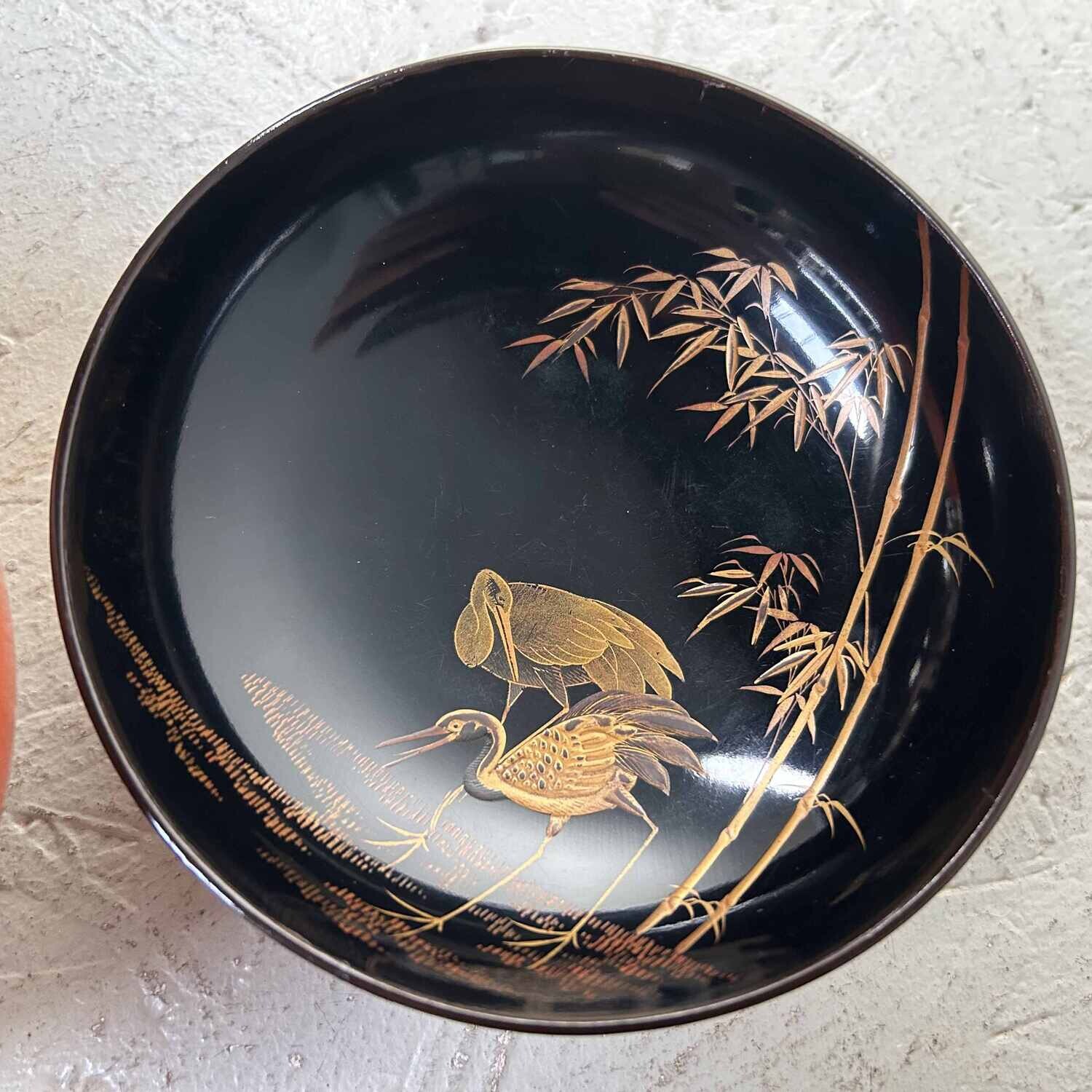 Set (5) Antieke Urushi Maki-e Owan (お椀) Meiji-periode