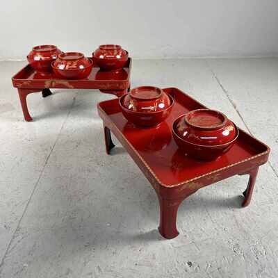 Shu-Nuri Dinner Set Ozen お膳, Taishō periode, Japan