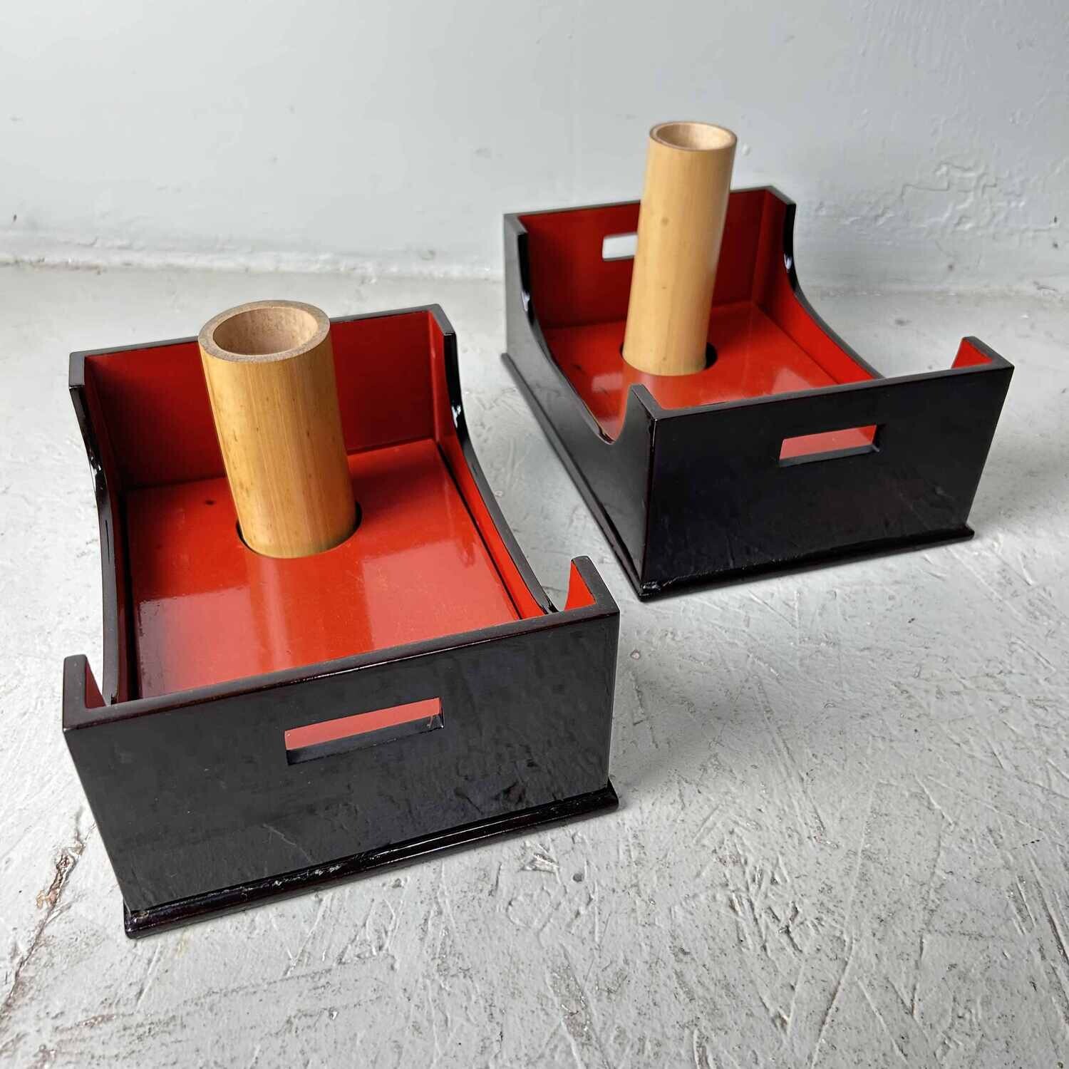 Set of Japanese Smoking Tables Tabako Bon (たばこ盆), early Shōwa