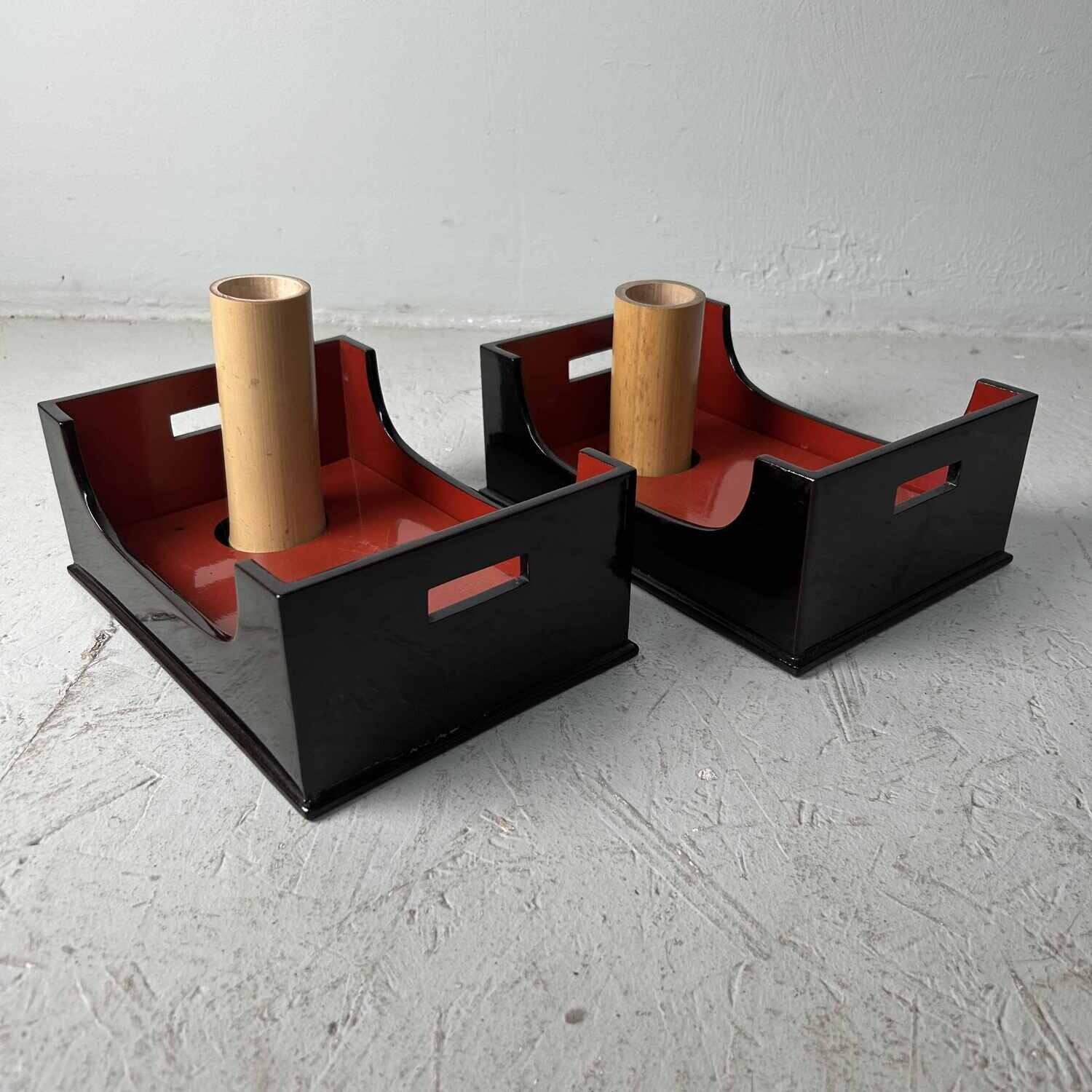 Set of Japanese Smoking Tables Tabako Bon (たばこ盆), early Shōwa