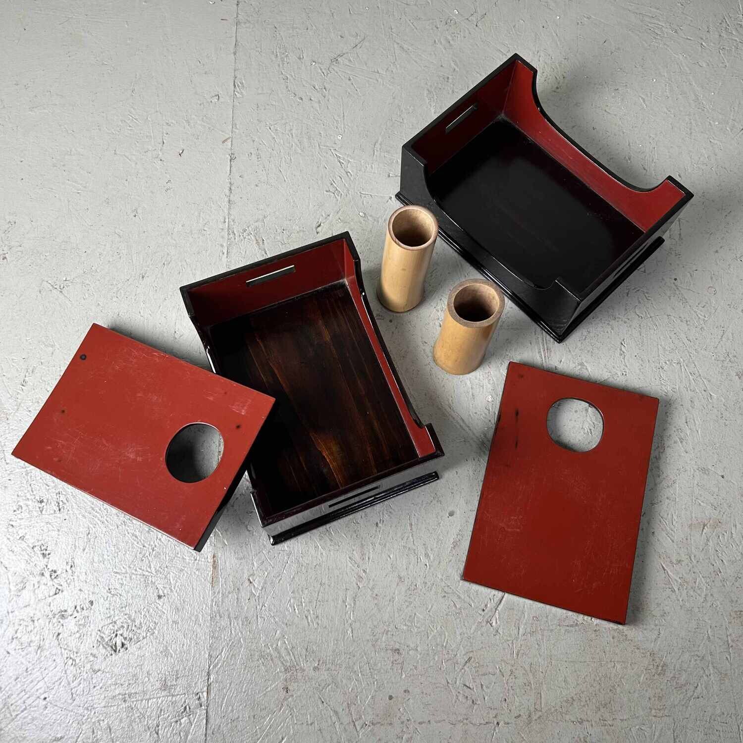 Set of Japanese Smoking Tables Tabako Bon (たばこ盆), early Shōwa