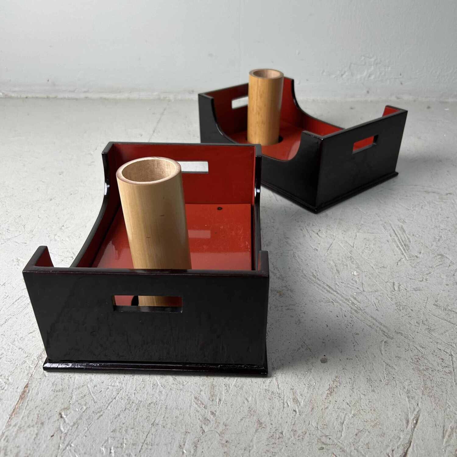 Set of Japanese Smoking Tables Tabako Bon (たばこ盆), early Shōwa
