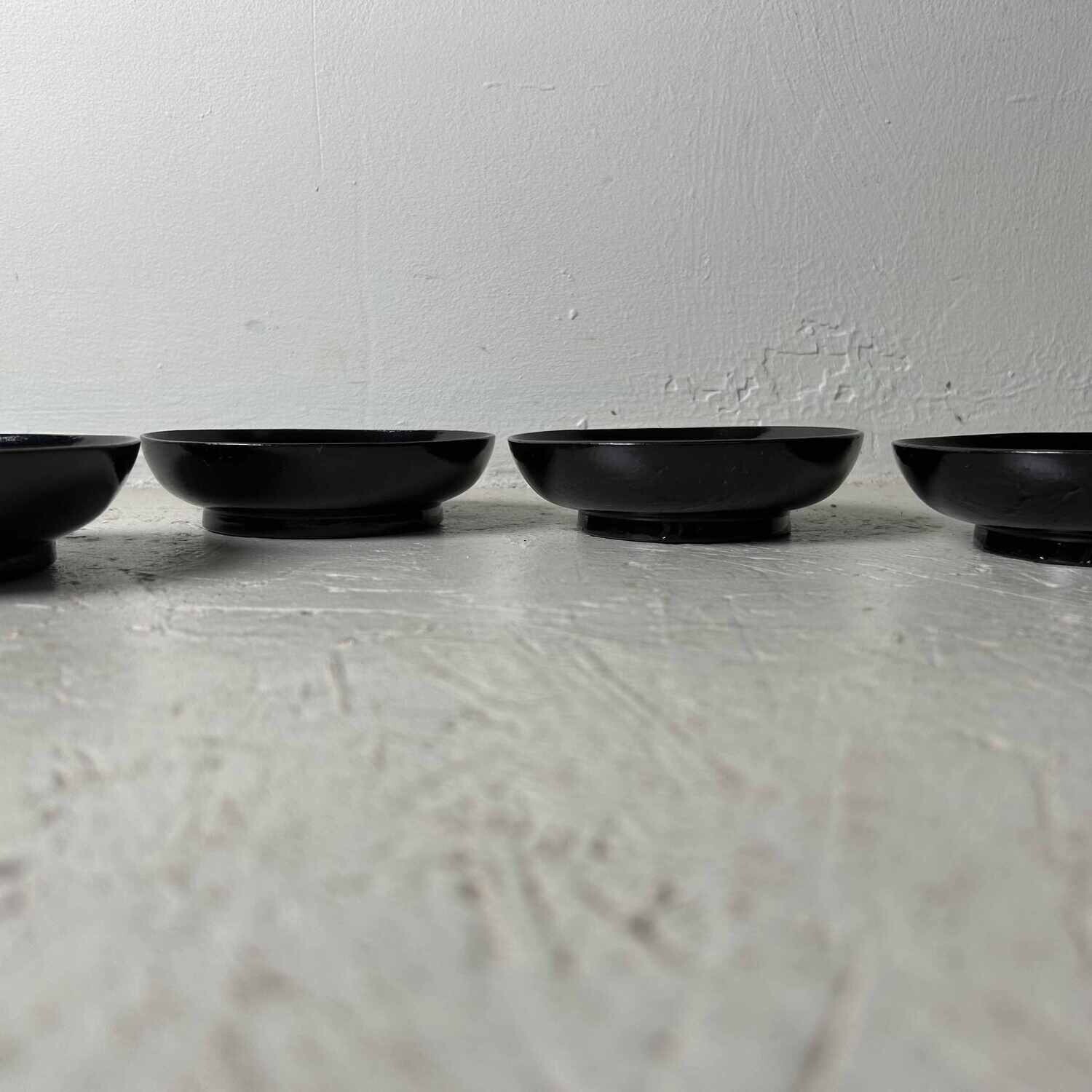 Japanese Utsuwa (器) Lacquer Serving Plates (6) Meiji Era