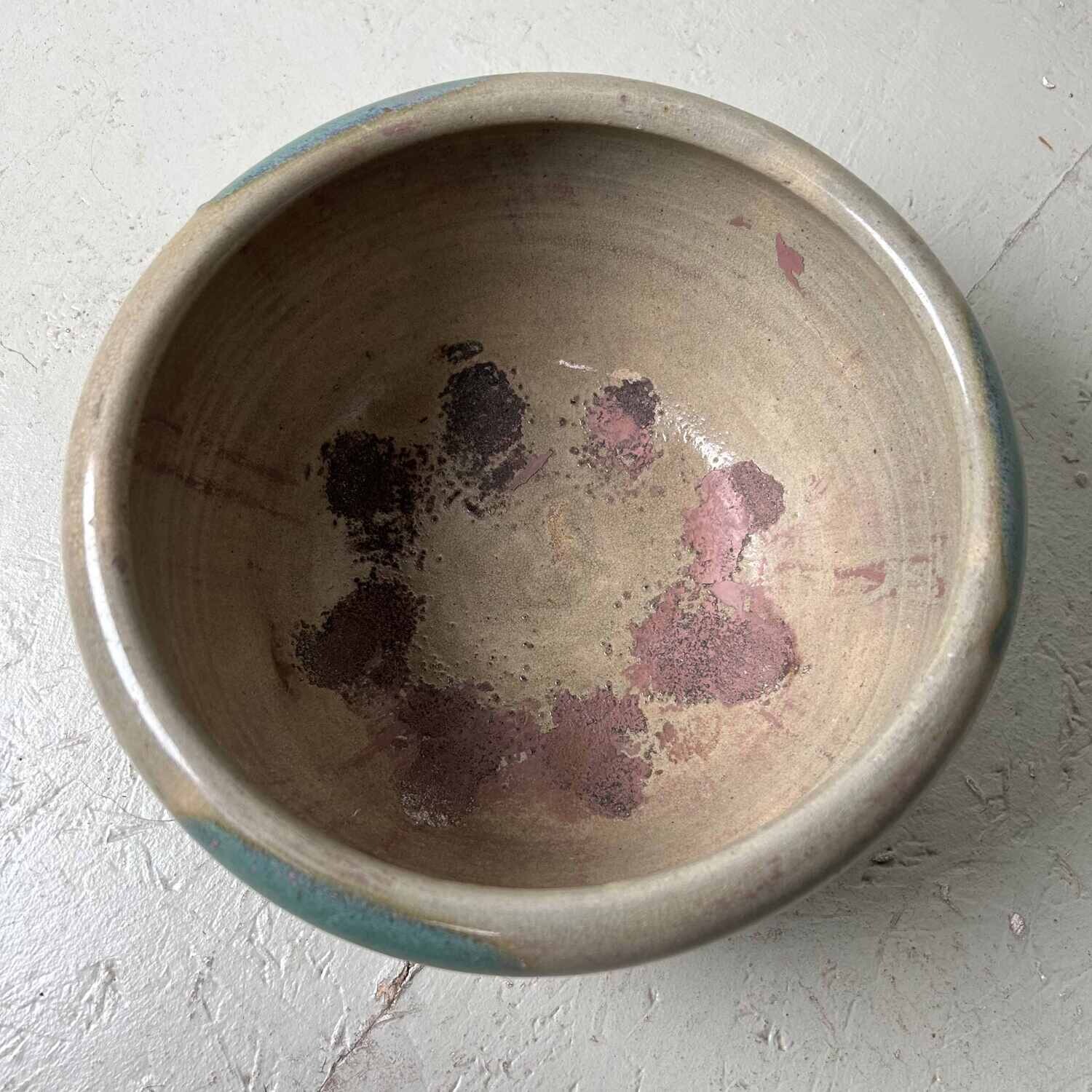 Aardewerken 'Wood Fired' Geglazuurde Kom vroege Shōwa Japan