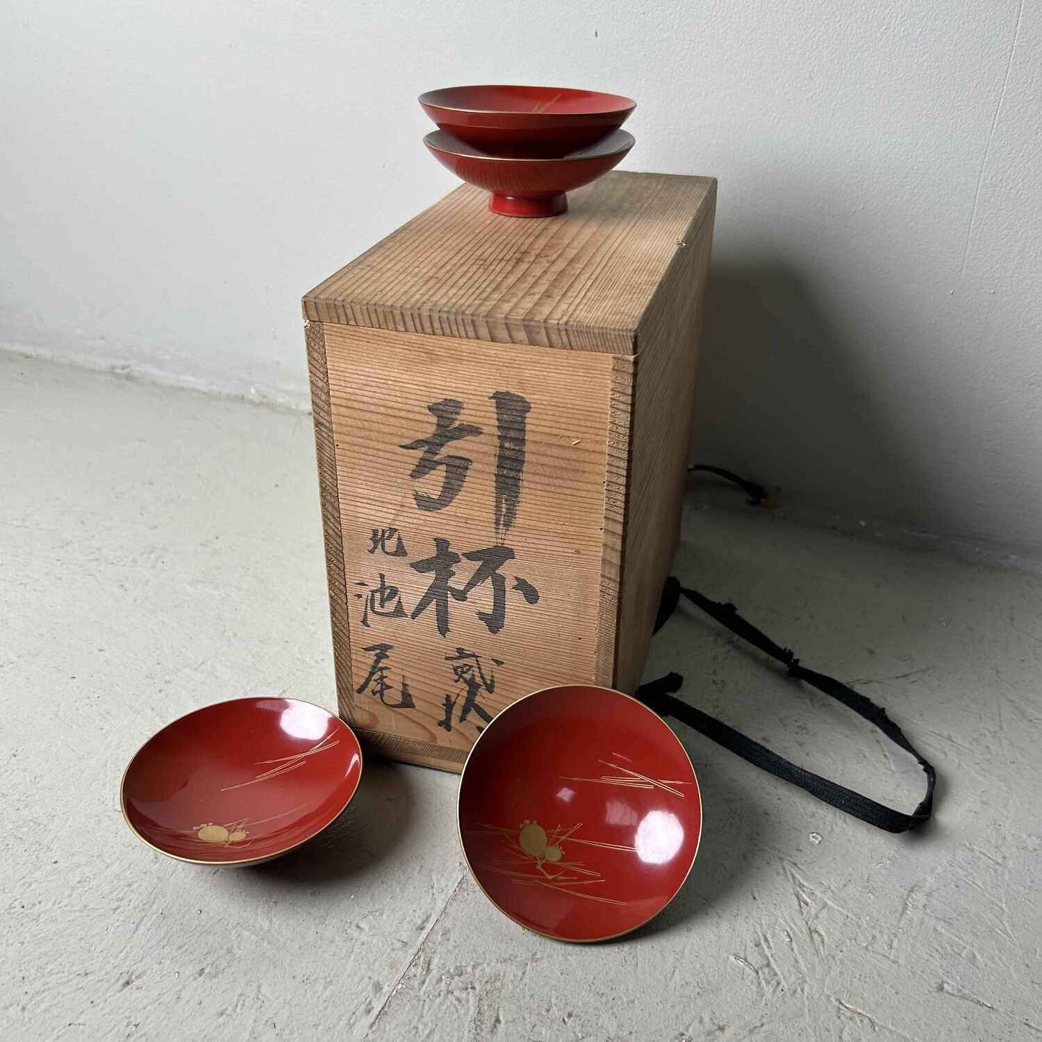 Sakazuki (盃) Sake Cups from Japan (1912-1926), the Taisho period.
