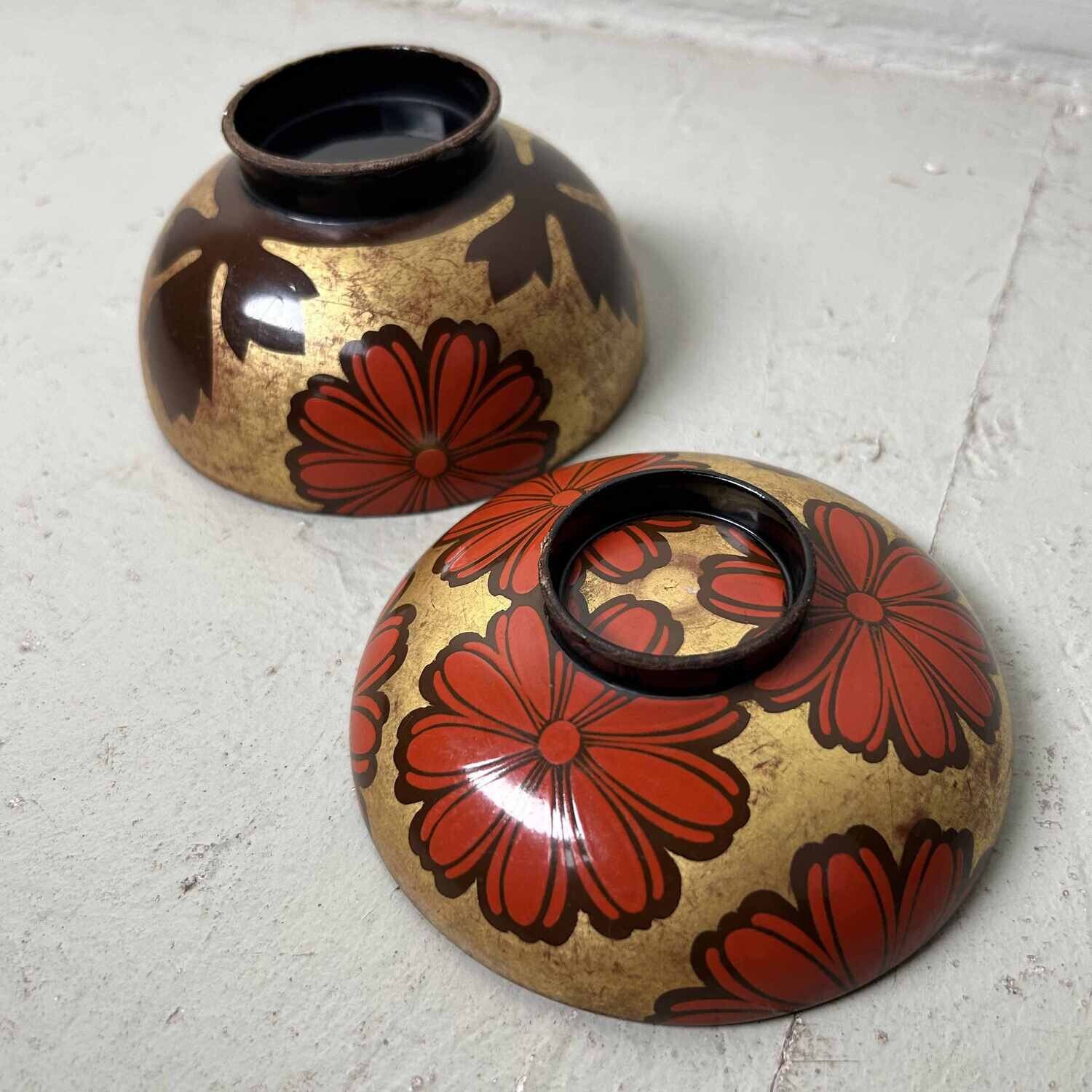 Antique Japanese Urushi Maki-e Rice Bowl (お椀)