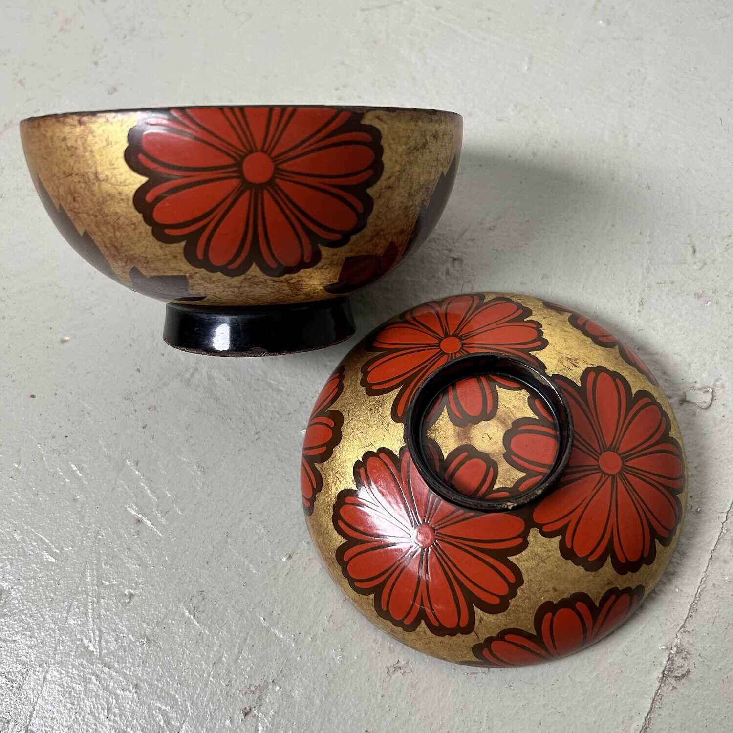 Antique Japanese Urushi Maki-e Rice Bowl (お椀)